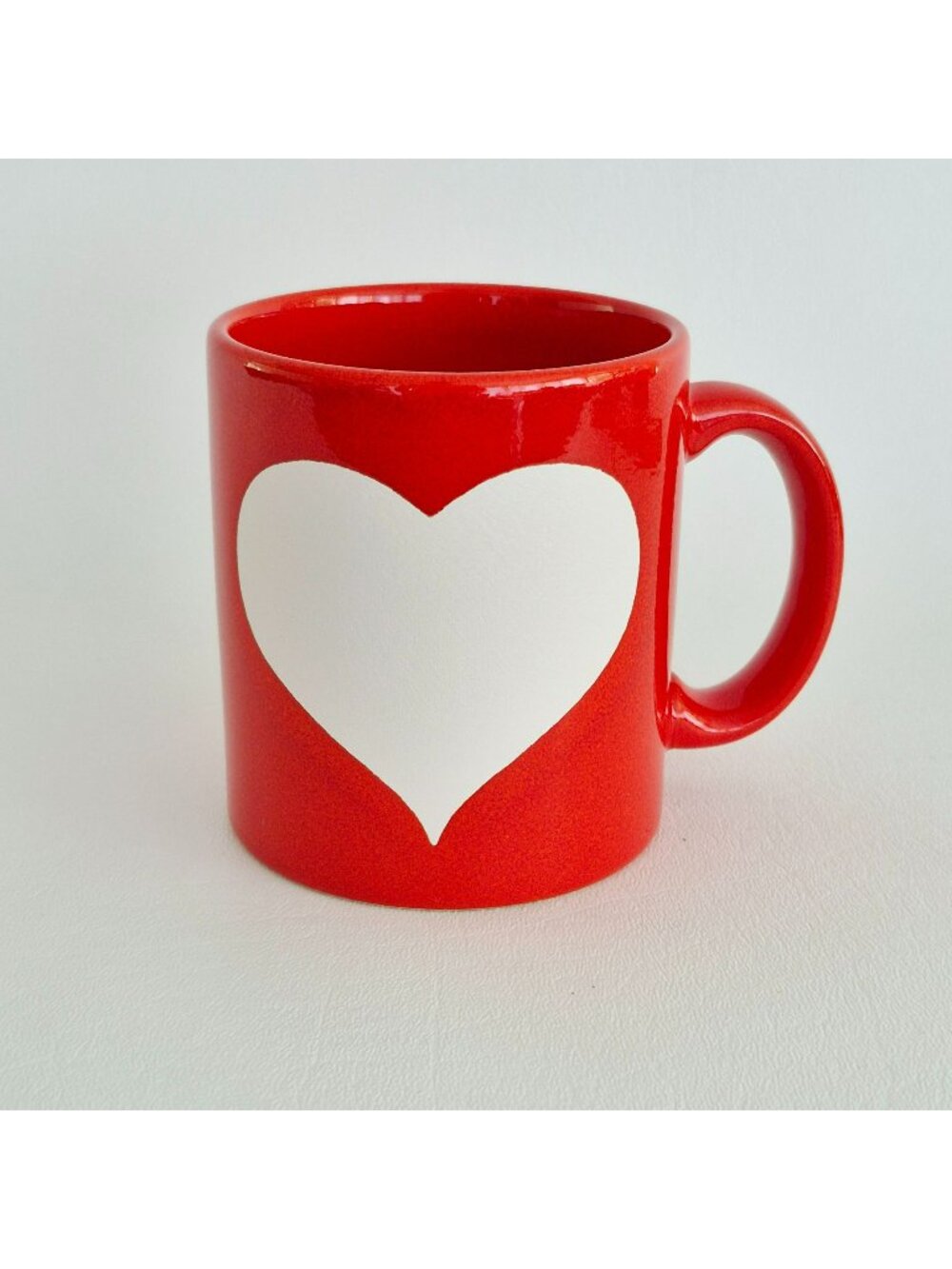 Vintage Waechtersbach Red Heart Mug, Red & White Earthenware, W. Germany Mark